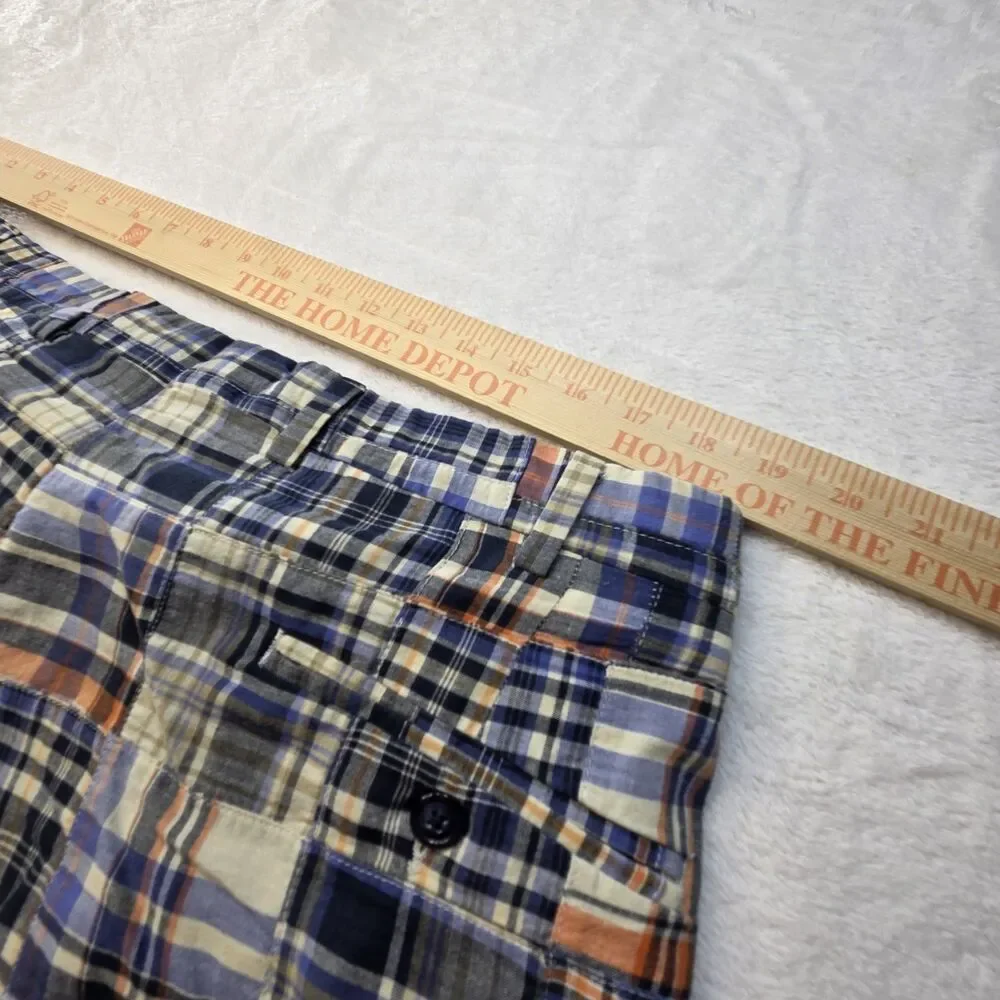 Berle Vintage Retro Mens Shorts Size 40R Madras Plaid Patchwork Cotton
